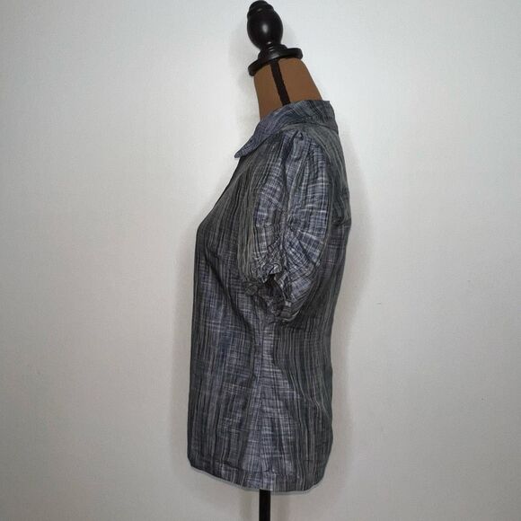 Marianne Kooimans Button Up Puff Sleeve 100% Silk Iridescent Blouse, Women’s 1 - Picture 4 of 14